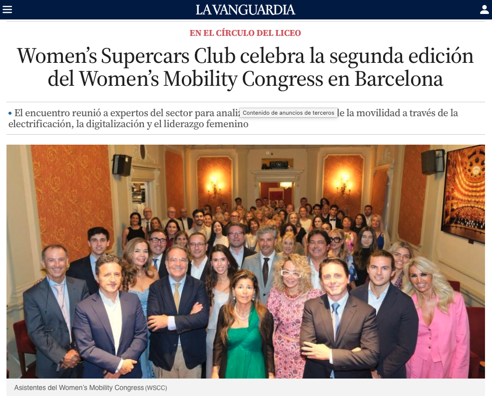 Women’s Supercars Club celebra la segunda edición del Women’s Mobility Congress en Barcelona - La Vanguardia Julio 2026